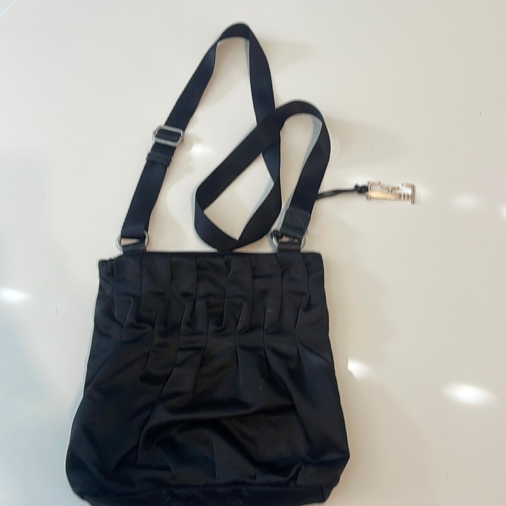 Elle black satin crossbody purse. Gently used. Smoke free home.
